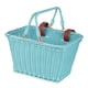 thumbnail image 3 of Cesta de bicicleta para niños portátil con asas Cesta de ratán artificial Cesta de triciclo Azul, 3 of 9