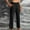 Black, variant on QUINDOS Womens Fall Pants Straight Leg Long High Waisted Athletic Sweatpants Cotton Linen Loose Pants with Pockets