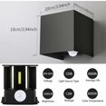 thumbnail image 3 of Aplique de Pared 12W IP65 Impermeable 6000K Blanco Frío Ángulo Ajustable LED Negro con Sensor de Movimiento, 3 of 5