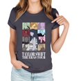 thumbnail image 3 of TayIor Sw1ft Chemises, Tyler Sw1ft Merch, Tyler Sw1ft, Mode Décontractée Imprimée Col Rond Manches Courtes Chemises Blouse Femme Graphique Amateur de Musique TKFASHION Gris Clair P, 3 of 5