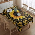 thumbnail image 2 of Black Butterfly Sunflower Pattern Rectangle Tablecloth 60"x84",Waterproof Polyester Rectangle Table Cloth, Wipeable Spillproof Polyester Tablecloth for Dining, Camping, Indoor and Outdoor, 2 of 5