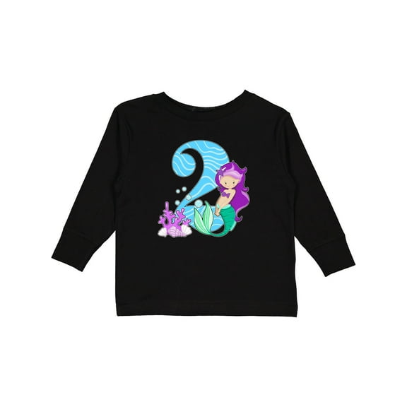 Inktastic Second Birthday Mermaid Girls Long Sleeve Toddler T-Shirt