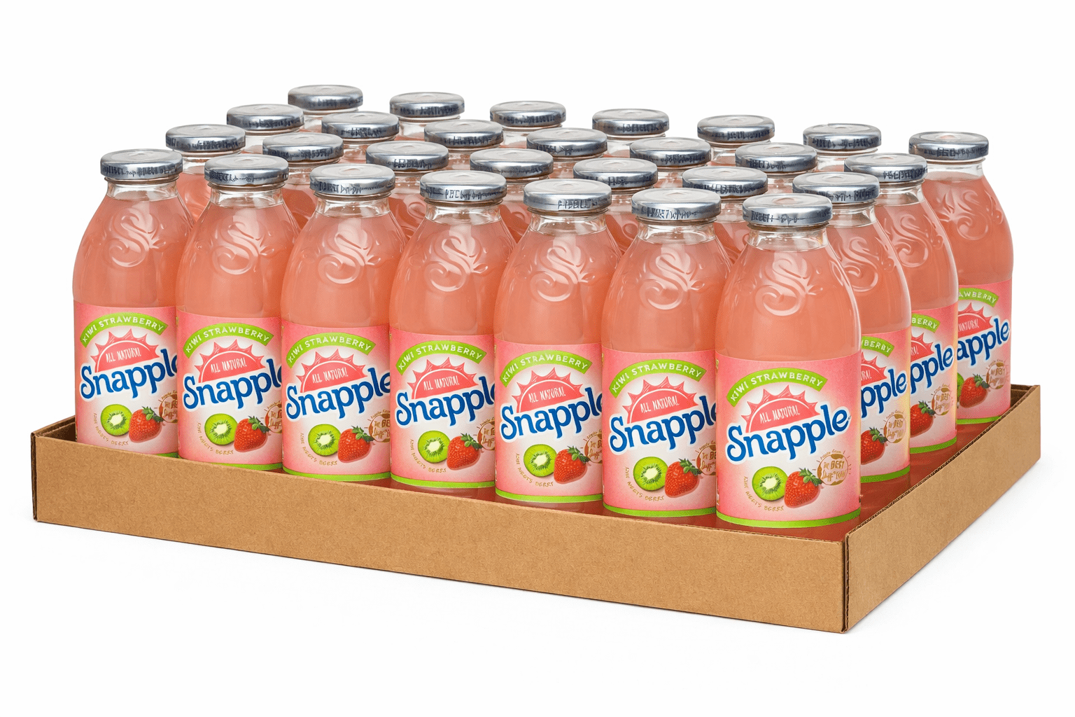 そるてぃーや Joe Tea Kiwi Strawberry Lemonade 20 fl. oz. Glass Bottles, 12-Pack