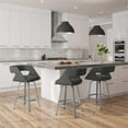 thumbnail image 4 of Home Square 2-Piece 30.63" Swivel Bar Stool Set in Charcoal Gray/Glossy Gray, 4 of 4