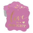thumbnail image 1 of Inkdotpot Pack Of 100 Love Is Sweet Wedding Paper Tags DIY Craft Bracket Shape Real Gold Foil Hang Tags, 1 of 1