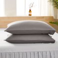 thumbnail image 1 of Fundas de almohada Qnjujn - Paquete de 2 - Cierre tipo sobre - Tejido de microfibra suave cepillada - Resistentes al encogimiento y a la decoloración - 50 x 76 cm - Gris oscuro, 1 of 6
