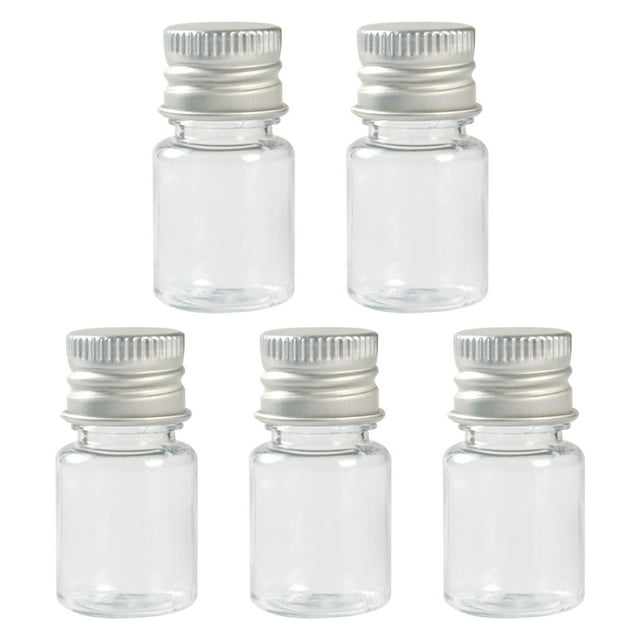 5pcs Transparent Plastic Bottles Essential Oil Bottles Refillable Empty Bottles