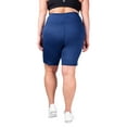 thumbnail image 3 of INERZIA 2 Pack Plus Size Biker Shorts For Women High Waisted Workout Yoga Shorts Plus Size Booty Shorts For Women Black and Navy 1X, 3 of 5