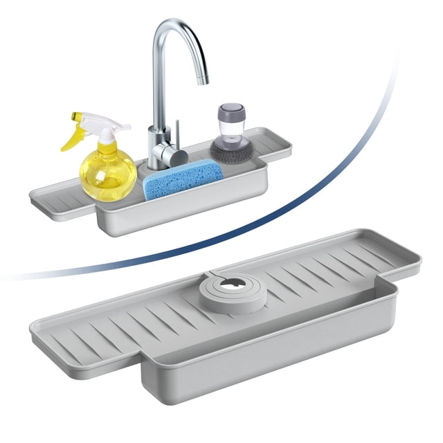 Hapivida Silicone Faucet Guard Mat and Draining Rack Catcher Protector for Kitchen and Bathroom