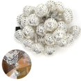 thumbnail image 4 of Cadena de luces LED para interiores alimentadas eléctricamente con bolas de plata marroquíes, toma de luz de cadena de 10 m, luces de cadena para dormitorios, bodas, 4 of 4