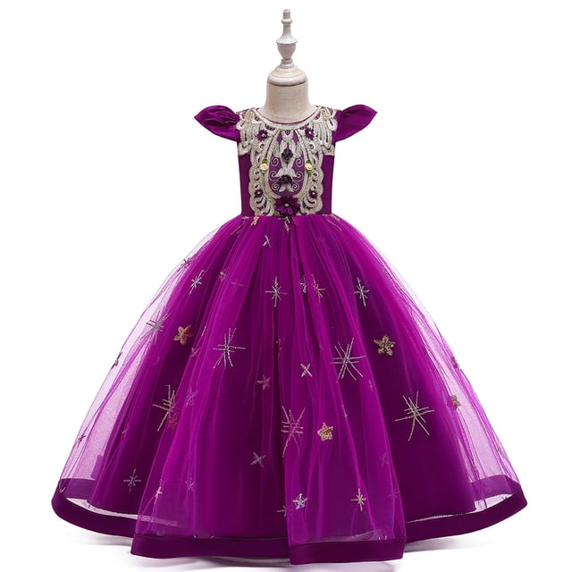 Vestido de princesa de manga corta para niña grande de Europa y Estados Unidos, vestido de novia de corte infantil, vestido de actuación de piano