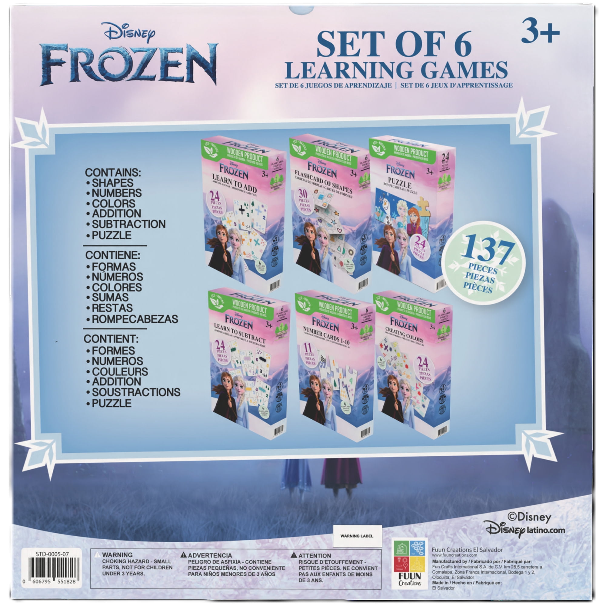 Disney: Frozen Learning Games - Set Of 6 - Wooden Puzzles