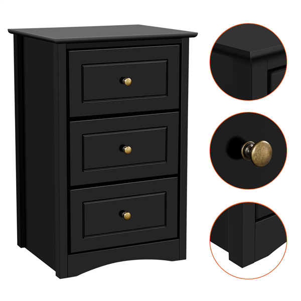 yaheetech 3 drawers nightstand