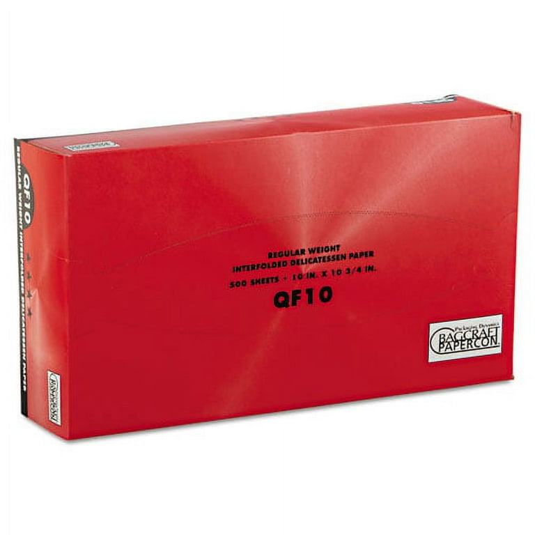 QF10 Interfolded Dry Wax Deli Paper, 10 x 10.25, White, 500/Box, 12 Boxes/Carton QF10 Interfolded Dry Wax Deli Paper, 10 x 10.25, White, 500/Box, 12 Boxes/Carton