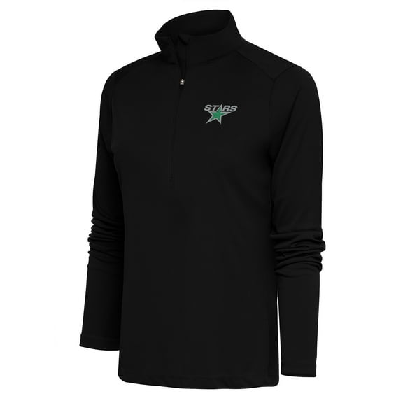 Women's Antigua Black Dallas Stars Special Edition 2.0 Tribute Quarter-Zip Pullover Top