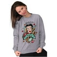 thumbnail image 4 of Betty Boop Bold Eagle Rose Tattoo Women Plus Size Sweatshirt Brisco Brands 2X, 4 of 5