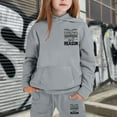 thumbnail image 4 of Little Winter Girls Outfits Set Tracksuit With Print Hoodie Joggers Warm Kids, 4 of 4