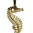 thumbnail image 6 of DecMode 16" x 28" Gold Aluminum Metal Pedestal Sea Horse Accent Table with Black Marble Tabletop, 1-Piece, 6 of 15
