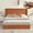 Orange, variant on Full Size Bed Frame with Lift Up Storage, Corduroy Upholstered Platform Bed with Wingback Headboard, No Box Spring Needed, Hydraulic Storage, Orange
