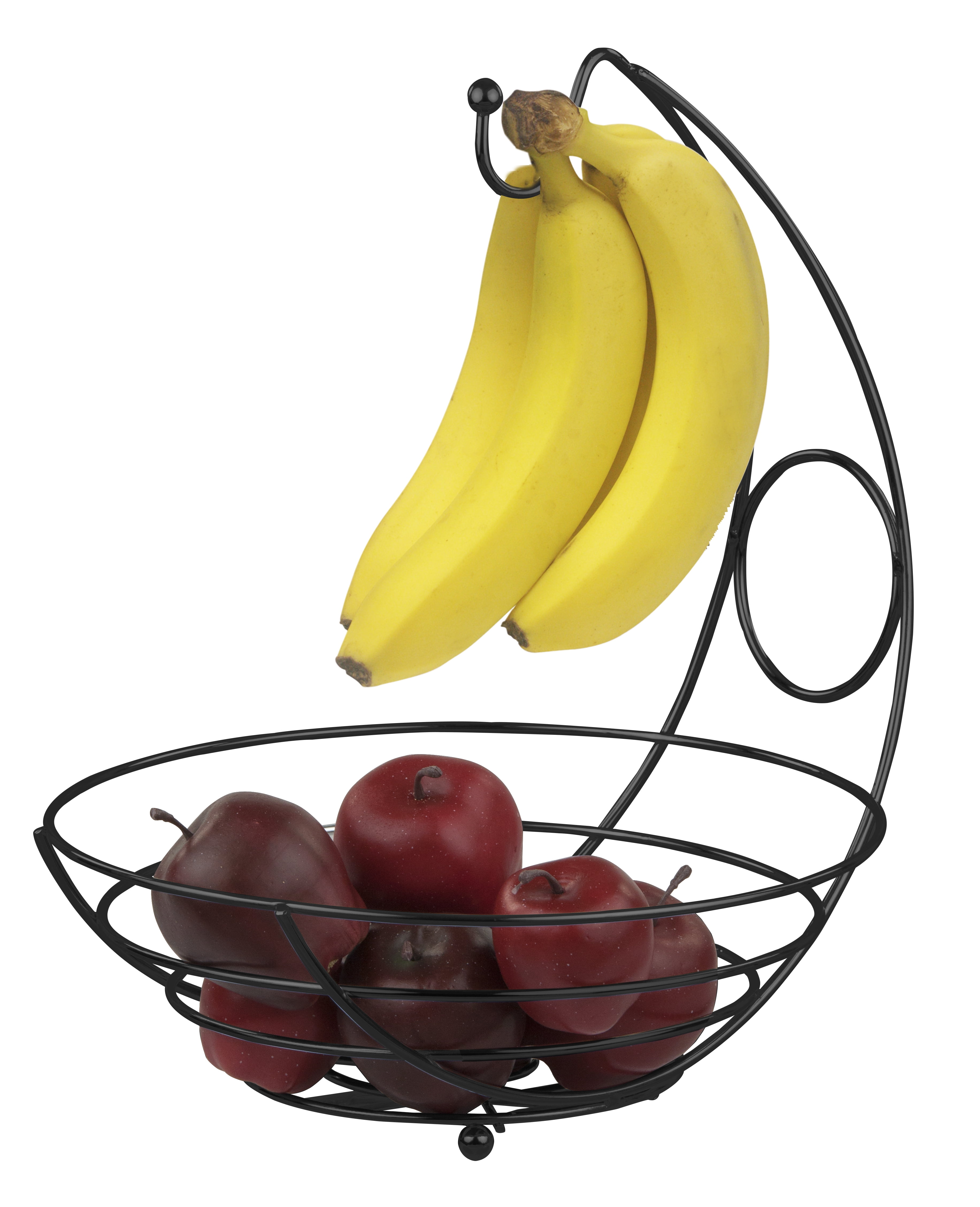 Wire Collection Fruit Bowl with Banana Tree, Black