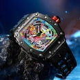 thumbnail image 2 of Modern Design Men Watch Sports Luminous Waterproof Military Automatic Diamond Watch For Man Boys Silicone Strap Tonneau Dial, 2 of 5