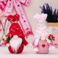 thumbnail image 5 of Lksixu Valentine's Day Gnome Decorations, 9" Fluffy Pink Knitted Faceless Gnome Doll with LED Lights, Glowing Mr & Mrs Scandinavian Tomte Handmade Plush Swedish Gnomes for Holiday Wedding Party, 5 of 9