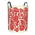 thumbnail image 2 of Kll Flowers Red Beige Waterproof Foldable Laundry Hamper Bucket With Handles For Storage Bin,Kids Room,Home Organizer (Medium), 2 of 8