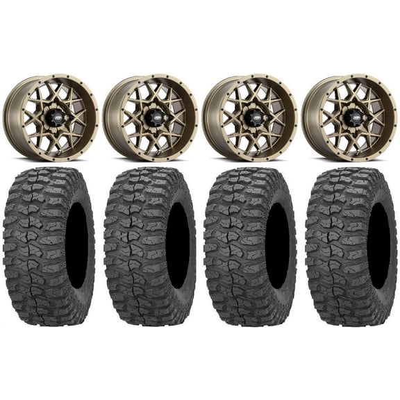 ITP Hurricane 14" Wheels Bronze 30" Rock-A-Billy Tires Polaris RZR XP 1000 / PRO XP / Ranger XP 900/1000