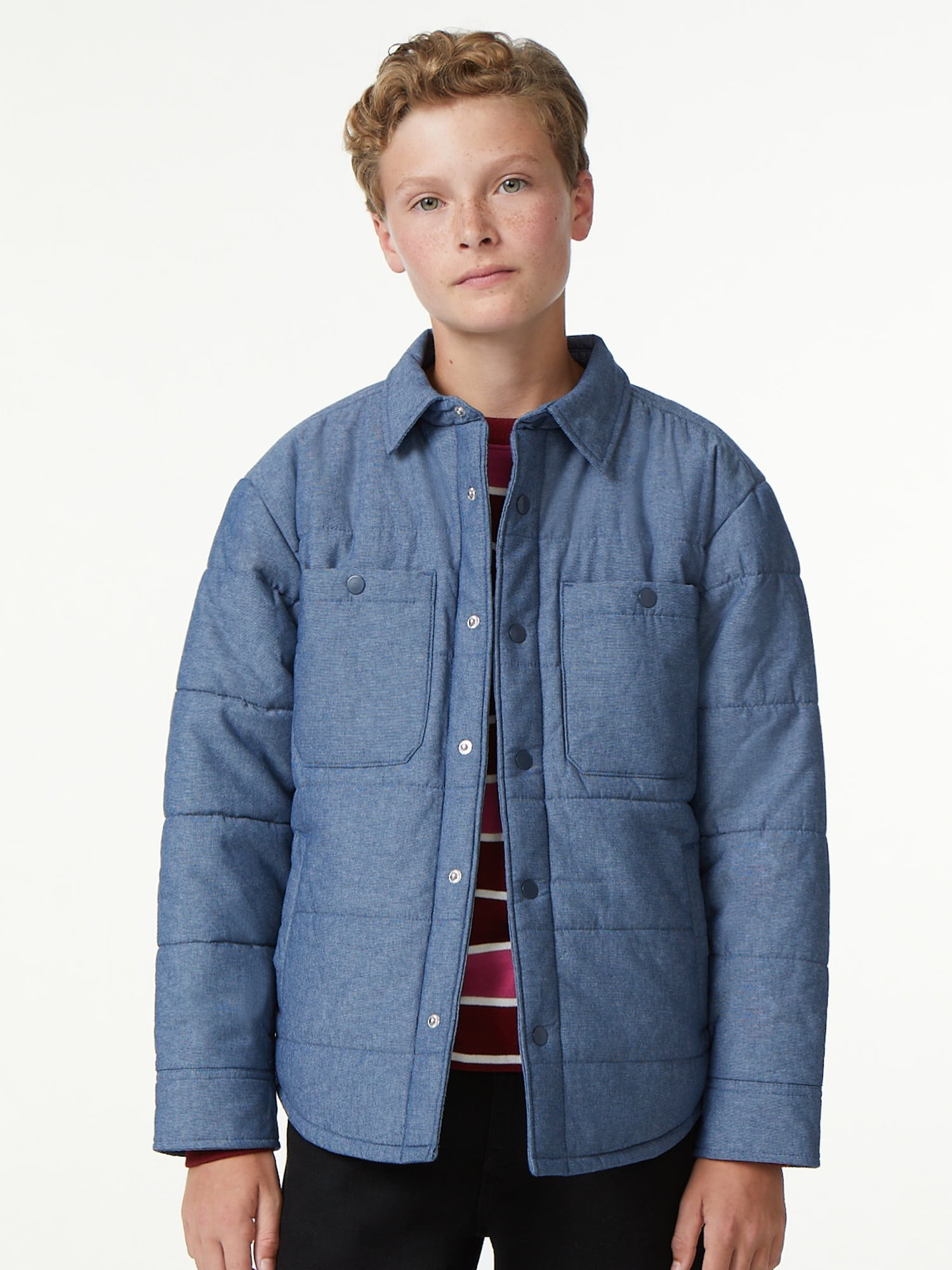 Free Assembly Boys Puffer Shirt Jacket 