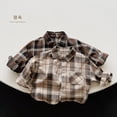 thumbnail image 5 of MXIEZI Kids Baby Boys Button down Shirt 1-7Y Toddler Long Sleeve Stripes Shirts Tees Tops Classic Casual Spring Fall Clothes, 5 of 7