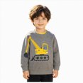 thumbnail image 5 of 5-6 Years Little Kids Boys Crewneck Sweatshirt Long Sleeved Top Cute Car Print Outfits Fall Winter Clothes for 12 Months 2t 3t 4t 5t 6t 7t Children, 5 of 6
