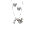 thumbnail image 2 of Delight Jewelry Silvertone 2-D Christmas Dog with Red Hat Silver tone Guardian Angel Charm Necklace and Stud Earrings, 2 of 4