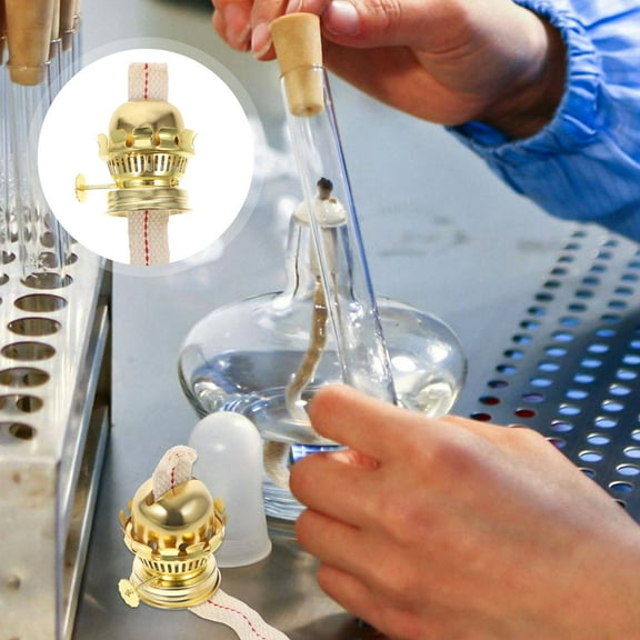 MEIBUTYUP 1 Set Cotton Oil Lamp Wicks Replacement with Aluminum Round Base for Indoor Oil Lamps Lighting