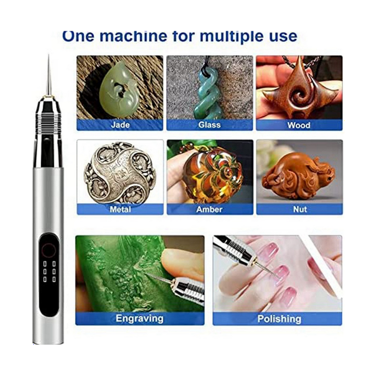 USB Rechargable Cordless Engraving Pen, Electric Engraver Pen for Metal,  Wood, Glass, Jewelry and Plastic, Professional Engraving Machine, Mini DIY