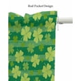 thumbnail image 5 of Green Lucky Linen Curtain Valance for Bedroom/Bathroom/Kitchen/Office/Living/Dining Room Windows,St. Patrick's Day Spring Holiday Rod Pocket Topper Drapes Decorative Cafe Drapery Panel 42x18, 5 of 6