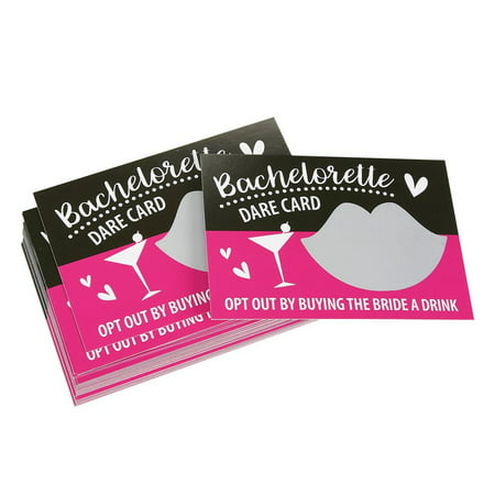 Pack of 30 Bachelorette Party Game - Bachelorette Dare Cards Scratch Off Cards - Perfect for Girls Night Out, Bridal Parties, Bridal Showers, Hot Pink & Black (Best Scratch Off Cards In Tn)