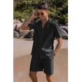 thumbnail image 5 of COOFANDY Mens Guayabera Shirt Short Sleeve Casual Drawstring Shorts with Pocket, 5 of 7