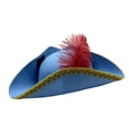thumbnail image 2 of Sombrero pirata para adultos, regalo para adultos, espectáculo escénico, carnaval, novedad desgastada. Azul, 2 of 8