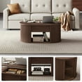 thumbnail image 3 of Linsy Home Lift Top Fluted Coffee Table with Storage, Mid-Century Coffee Table for Living Room with Sliding Tambour Door, Walnut, 3 of 7