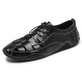 thumbnail image 1 of Zapatos de hombre, mocasines casuales de verano para hombre, mocasines de cuero genuino, ligeros, transpirables, zapatos náuticos sin cordones, sandalias de playa (25 cm), 1 of 4