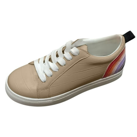 

Ykohkofe Fashion Women s Casual Shoes Breathable Slip-on Flats Outdoor Leisure Sneakers Beige 8.5