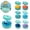 B, variant on Shark Dumpling Squishy, Dumpling Squishy with Box, Random 1 of 7 Colors, Colorful Dumplings Squeeze Balls Stress Relief Sensory for Holiday and Birthday Gifts