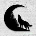 thumbnail image 4 of Craftnamesign Wolf On the Srescent Moon Metal Wall Art LED Light, Wolf Sign, Wolf Wall Decor, 4 of 5