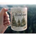 thumbnail image 5 of Christmas Tree Mug, Rustic Gold Bubbles Merry Christmas Tree Snowflake Coffee Cup Ceramic, Xmas Winter Ceramic Coffee Tea Mug 11 oz, 5 of 5