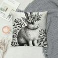 thumbnail image 2 of BCIIG  Happy Easter Decorative Cotton Linen  Throw Pillow Covers Cute Farm Animal Shy Blush Rabbit with Vintage Flower Floral Cushion Case Best Gift for Kids Pillowcase, 2 of 5