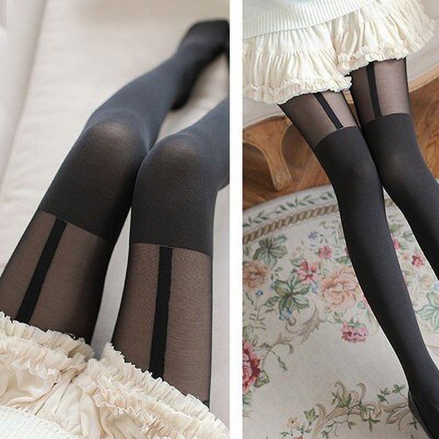 Pantimedias con patrón de gato y Luna, medias con estampado 3D de Anime, color blanco y negro, talla grande