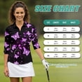 thumbnail image 7 of Uorisanigo Purple Butterflies Womens Moisture Wicking Casual Tennis Activewear Comfortable Breathable Athletic Polo Workout Tops 3/4 Sleeve Fashion Outing Wear for Women Size XL, 7 of 7