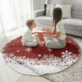 thumbnail image 3 of Red Christmas Snowflake Pattern Round Blanket,Comfortable Soft Flannel Throw Blanket,All Season,Warm Lightweight Blankets for Sofa Bed Couch Living Room Chair 47"x47", 3 of 5