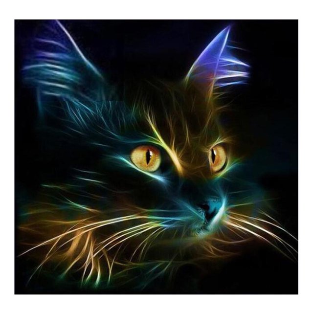 5D redondo diamante bordado pintura Rhinestone DIY Craft Cat Room Decor FLhrweasw Nuevo