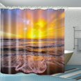 thumbnail image 2 of Bathroom is Equipped with A Sunset Beach 3D Shower Curtain, Luxurious Bathtub Standard Waterproof Shower Curtain, 12 White Hooks, and Washable Fabric Shower Curtain, Measuring 72x72 Inches., 2 of 5